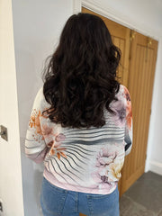 Rose Metallic Floral Wave Soft Knit Dawn