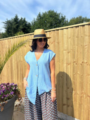 Blue Sleeveless Top Margot