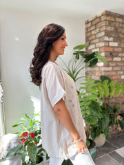Stone Embroidered Top Zella