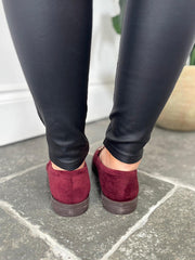 Wine Hammered Disc Chain Loafer