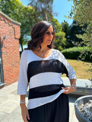 White Striped Knit Rita