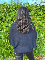 Navy Knitted Wrap Jumper Nell