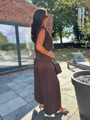 Chocolate Top & Skirt Set Daniella