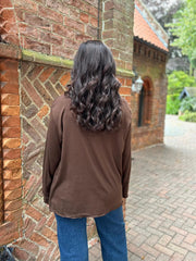 Chocolate Embellished Flower Top Selina