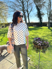 Cream Polka Dot Sweatshirt Dakota
