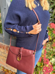 Navy Sleeve Detail Knit Top Julia