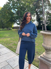 Denim Striped Hoodie Ella