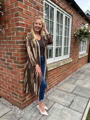 Green Brushstroke Shimmer Cardigan Freya