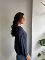 Navy Soft Fine Knit Doreen