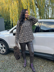 Chocolate Leopard Knit Tamsin
