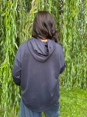Navy Diamante Hoodie Kylie