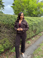 Chocolate Boucle Zip Jacket Estella