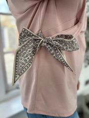 Pink Soft Drape Bow Top Joanie