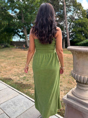 Olive Bandeau Towelling Dress Natasha