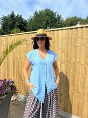 Blue Sleeveless Top Margot