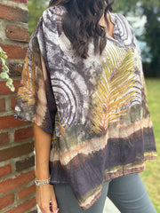 Mauve Oversized Patterned Blouse Indy
