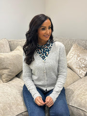 Grey Soft Knit Cardigan Annalise