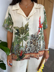 Cream Tropical Shirt Willow