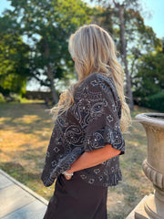 Chocolate Bubble Cotton Paisley Top Kimberly