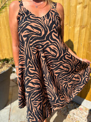 Cappuccino Zebra Print Dress Cleo
