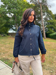 Navy High Neck Jacket Mila