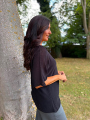 Black Reverse Seam Knit Georgina