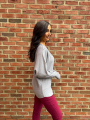 Grey Diamante Crochet Knit Layla