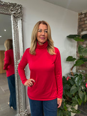 Red Roll Neck Top Julia