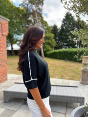 Black Blanket Stitch Knit Rachel