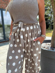 Mocha Polka Dot Trousers Reagan