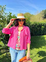 Lipstick Pink Lace Detail Jacket Saylor