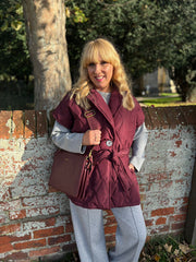 Wine Cream Quilted Gilet Hollie