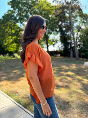 Rust Ruffle Top Maisie