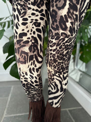 Stone Mixed Animal Leggings