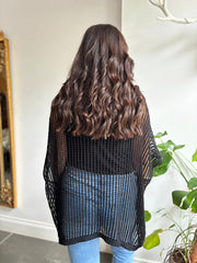 Black Open Weave Knit Peyton