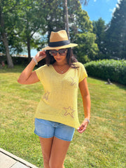 Yellow Star Knit Top Devon