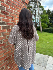 Mocha Polka Dot Top Everly