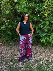 Wine Coastal Palm Trousers Naomi