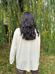 Stone Gathered V Neck Top Elsie