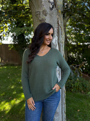 Khaki Embellished Soft Knit Francine