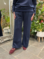 Navy Diamante Seam Front Trousers Nina