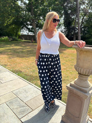 Navy Polka Dot Trousers Reagan