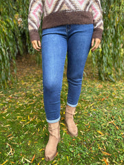 Denim Fringed Pocket Jeans