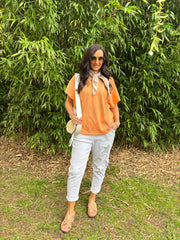 Orange Net Side Panel Top Willow