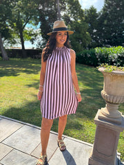 Pink Striped Sleeveless Dress Tiana