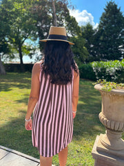 Pink Striped Sleeveless Dress Tiana