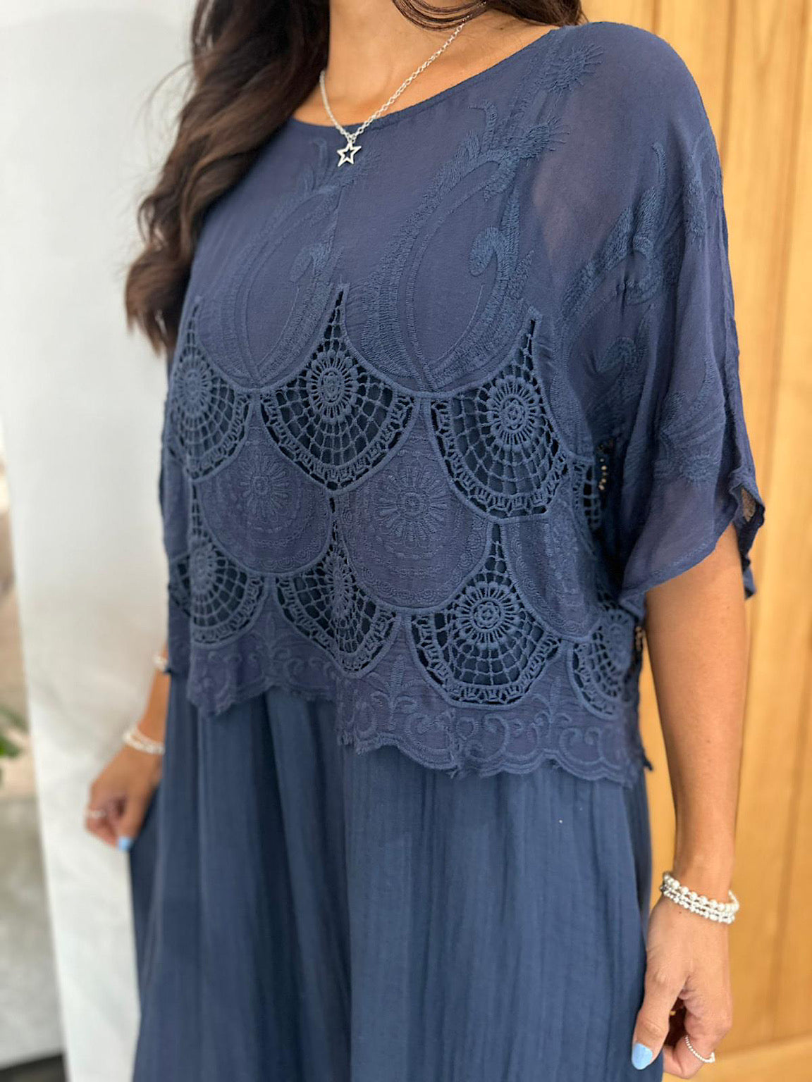 sachin and babi light blue dress A-line Satin panelled dress