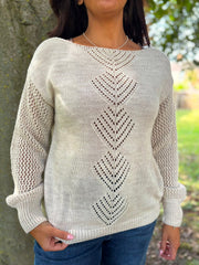 Stone Pointelle Panel Knit Angela