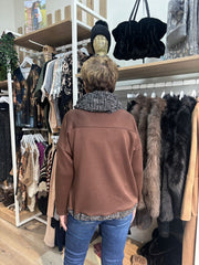 Chocolate Textured Trim Sweat Top Iris