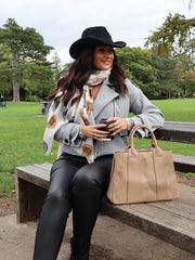 Grey Double-Breasted Short Coat